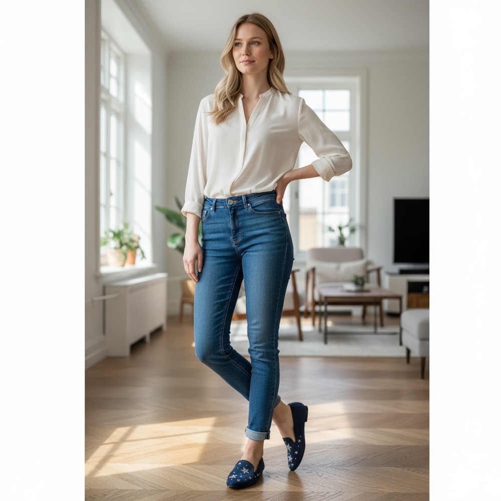 Mixit Velvet Embroidered Flats